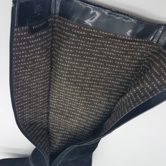 Tahari Gable Knee High Black Suede Dress boots 8M - Picture 6 of 8